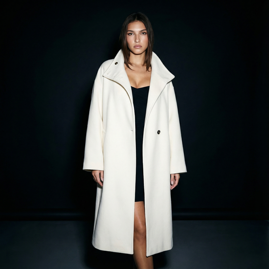 Kelly Stand High Collar Long Coat
