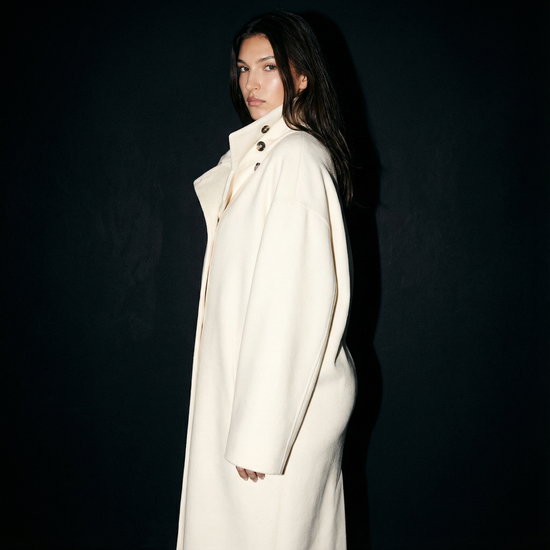 Kelly Stand High Collar Long Coat